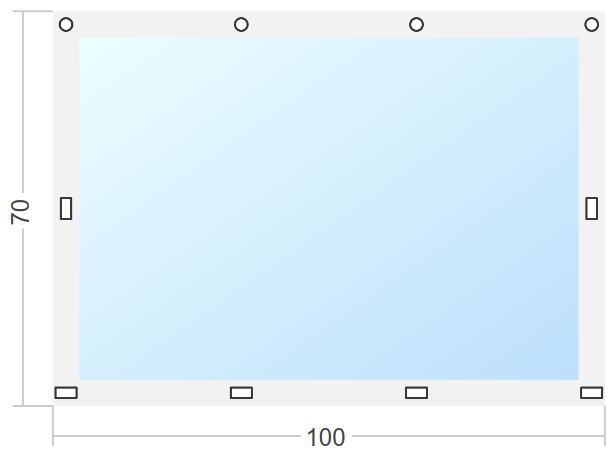 Мягкое окно Софтокна 100х70 см съемное, Скоба-ремешок, Прозрачная пленка 0,7мм, Белая окантовка, Комплект для установки - фотография № 3