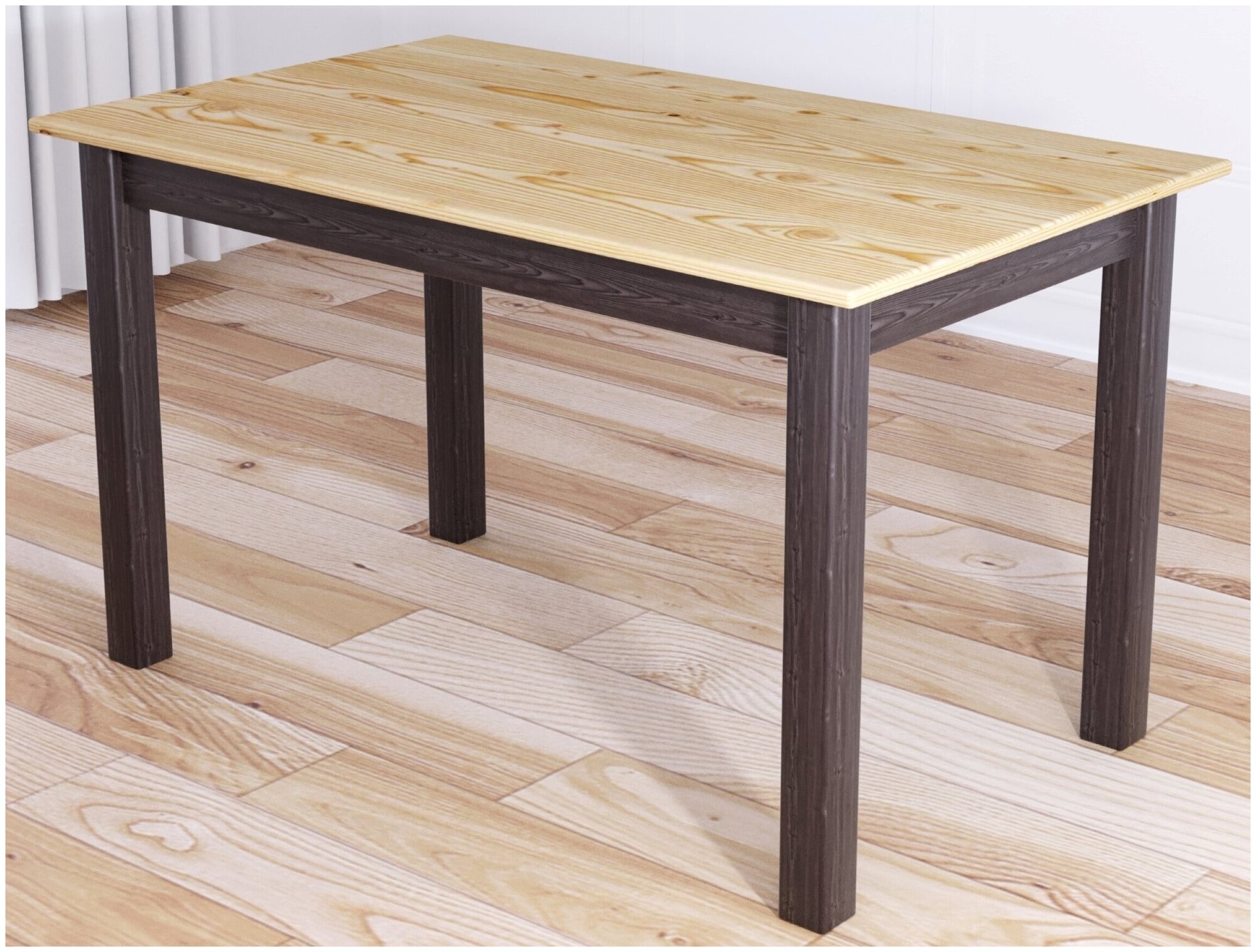Стол кухонный Классика из массива сосны лакированная столешница 20 мм и ножки цвета венге 110х60х75 см