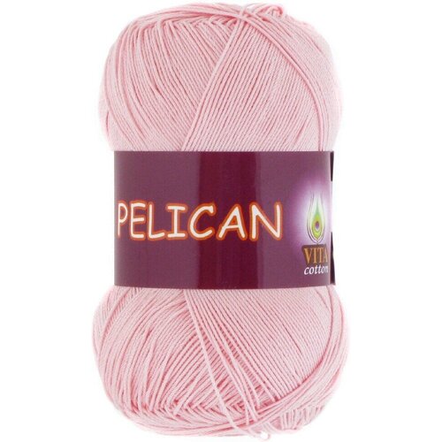 Пряжа Vita Pelican (Пеликан) 3956 розовая пудра 100% хлопок двойной мерсеризации 50г 330м 5шт
