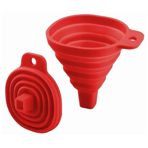 Силиконовая складная воронка красный 117₽