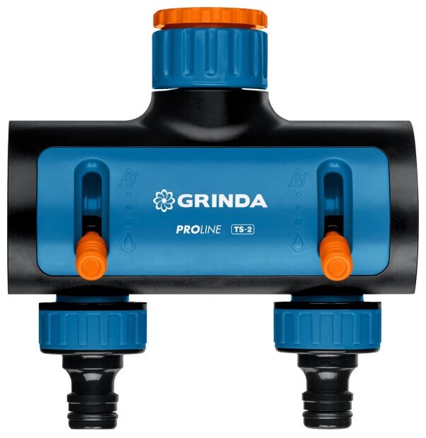 GRINDA PROLine TS-2, 3/4?-1, распределитель двухканальный, поливочный, с внутренней резьбой