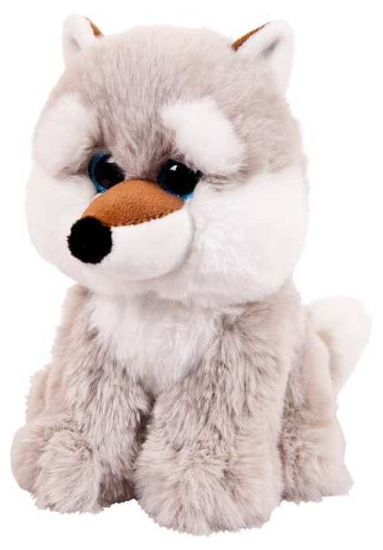Мягкая игрушка Junfa toys В дикой природе Волк серый, 15 см, серый
