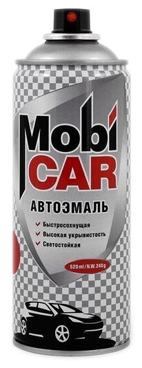 Автоэмаль аэрозольная профессиональная MobiCAR глянцевая (520мл) красная 1015 (0501-1015 MC)
