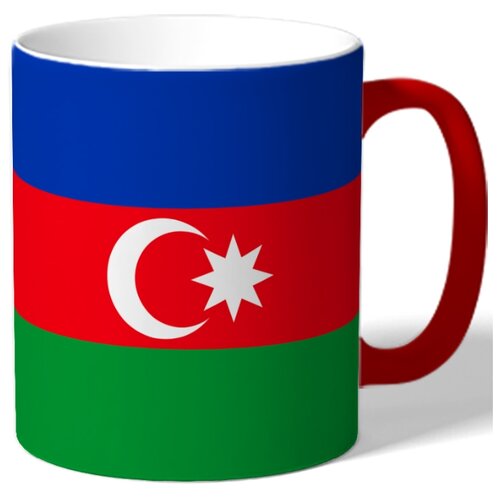 фото Кружка с цветной ручкой и внутренней поверхностью флаг азербайджана drabs