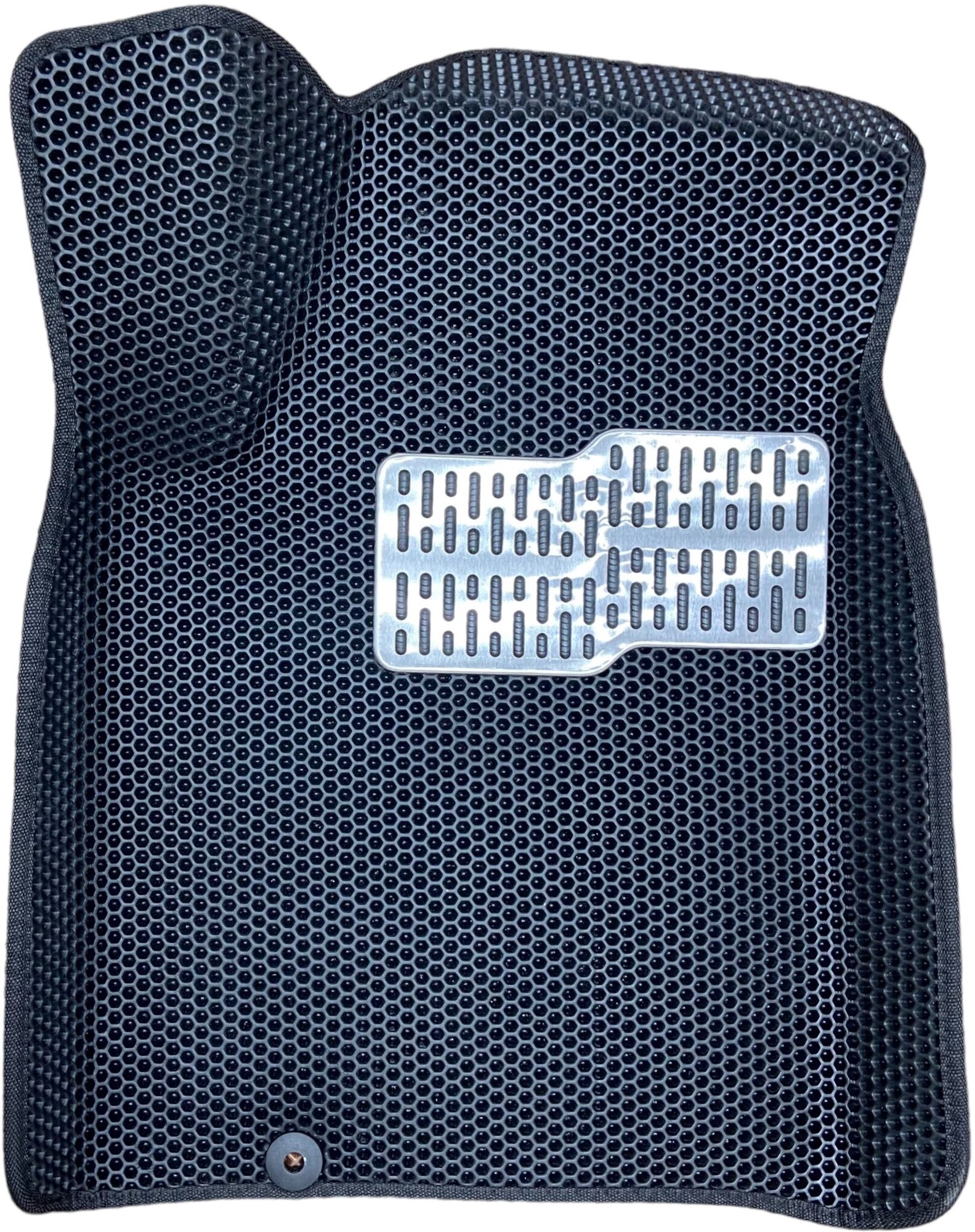 Автомобильные коврики ЕВА / EVA для Nissan Teana J32 2008-2014 / Ниссан Теана Джей 32 / 3D 3Д / с бортами / черный - сота - черный, металл подпятник