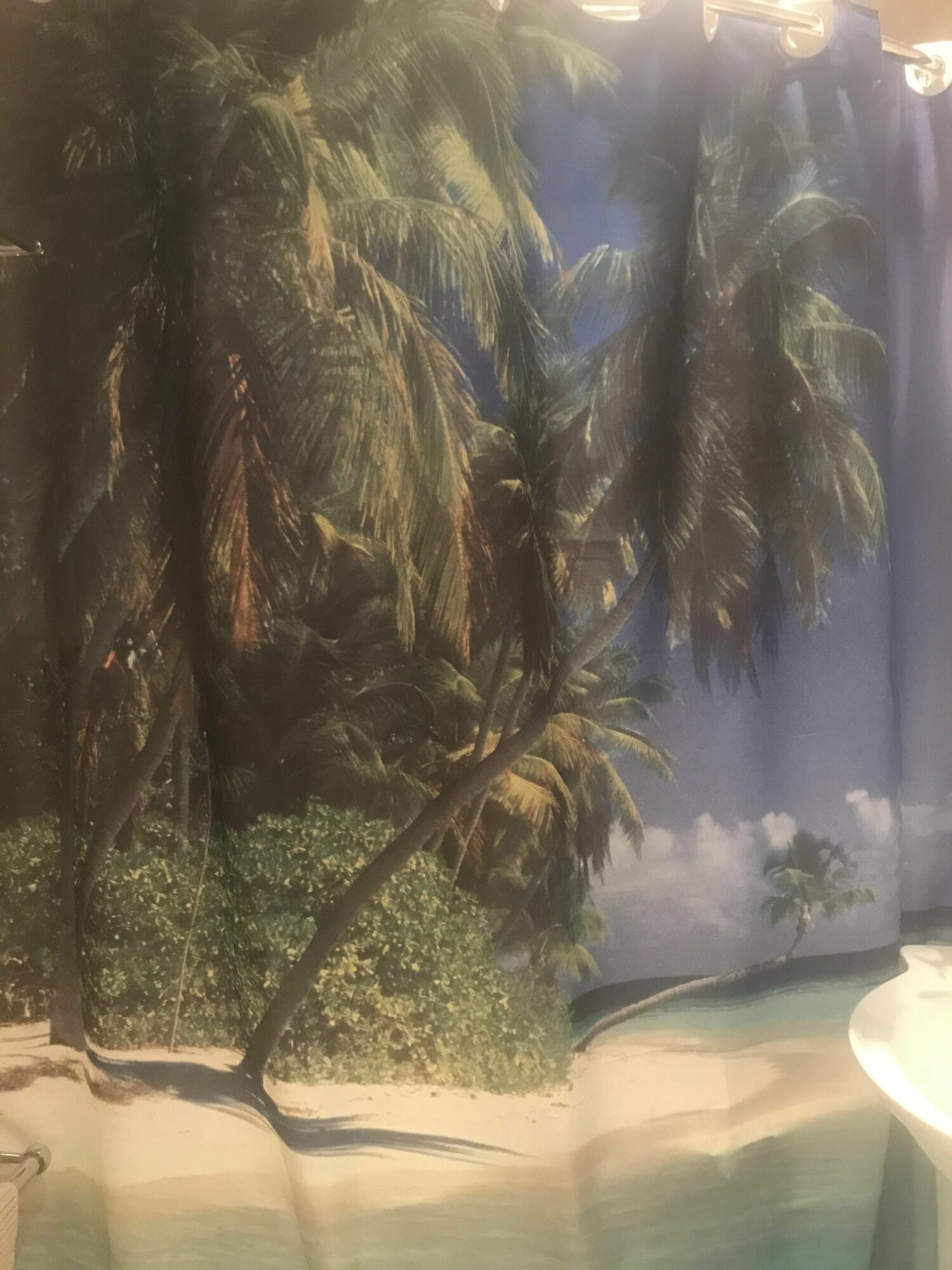 Штора для ванной с кольцами "Пляж" , 100% полиэстер, 180х200 см