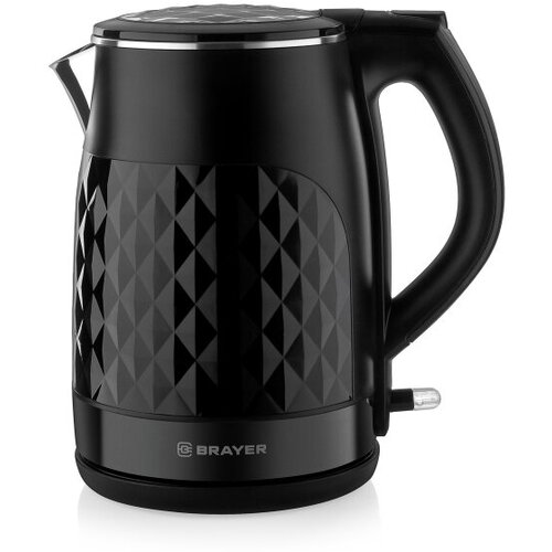 Чайник электрический 15Л 2200ВТ диск двойн стенка нерж СТпласт черн BRAYER 461400₽