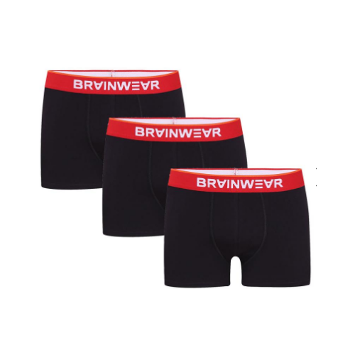 фото Brainwear набор трусов боксеры-брифы, профилированный гульфик, 3 шт., размер xxl, черный