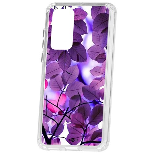 фото Чехол на huawei p40 kruche print purple leaves