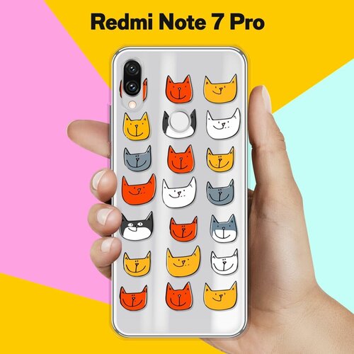 Силиконовый чехол Узор из котов на Xiaomi Redmi Note 7 Pro силиконовый чехол узор из цветов на xiaomi redmi note 7