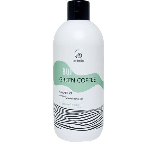 Шампунь для волос с кофеином и гиалуроновой кислотой BIODANIKA Bui Green Coffee shampoo, зеленый кофе, 500 мл