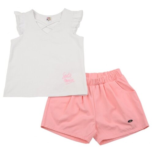 Комплект одежды для девочек Mini Maxi, модель 6304/6305, цвет белый/розовый, размер 98