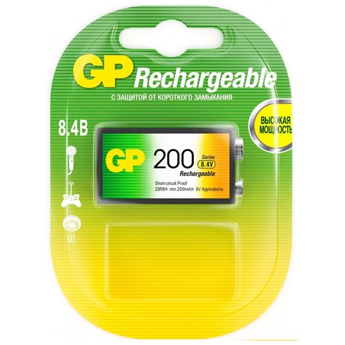 Аккумулятор GP 200mAh Крона 9V NiMh бл/1шт аккумулятор nimh gp 250aahc 2