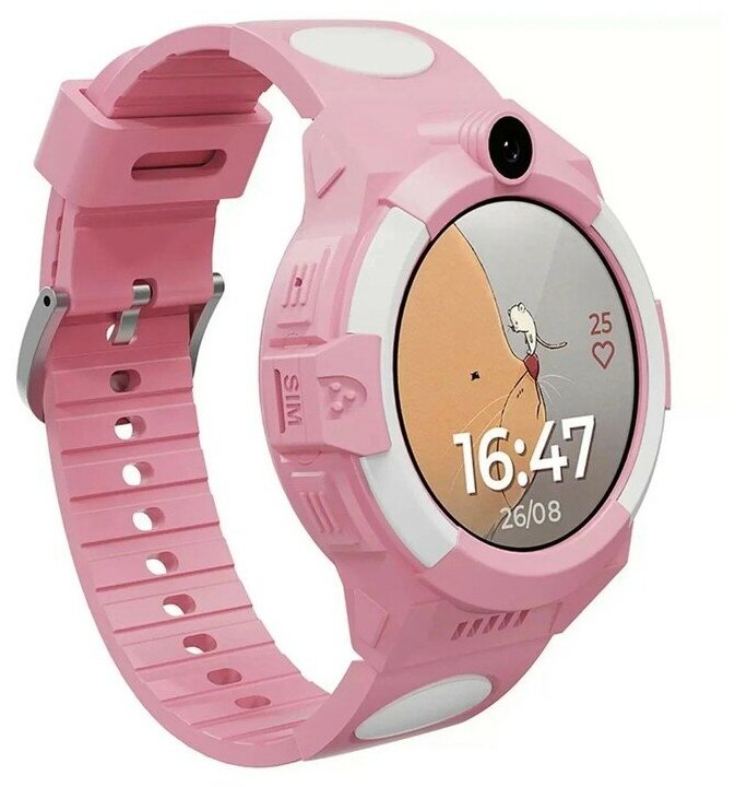 Детские смарт-часы Aimoto Sport 4G, 1.28", GPS, камера, геозоны, звонки, SOS, розовые