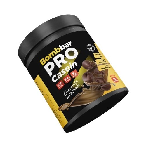 Протеин BOMBBAR PRO Casein, 450 гр., шоколадный милкшейк протеин bombbar pro casein 900 гр клубничный милкшейк