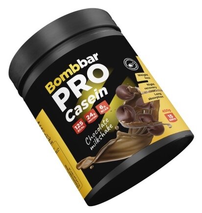 Казеиновый протеин Bombbar Казеиновый протеин Pro 450 г, Шоколадный милкшейк