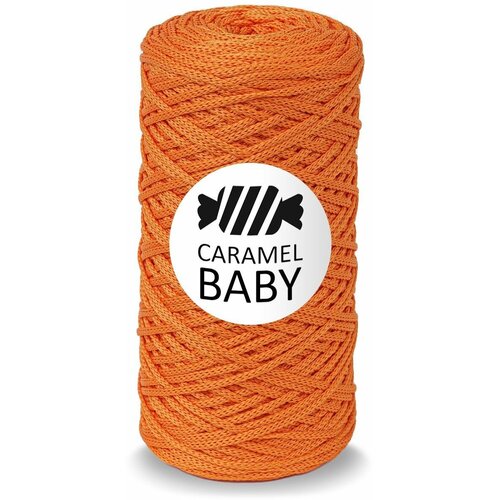 Шнур Caramel Baby (Карамель Бэби) Мандарин, 2 мм 200м/150гр, шнур полиэфирный для вязания, 1 моток