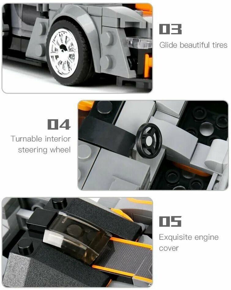 Конструктор Mould King 27008 McLaren Senna, Сборная модель, Пластиковая, Для мальчика, Совместим с Лего, 352 Деталей