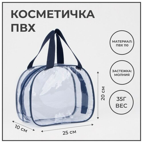 фото Косметичка на молнии, цвет синий recom