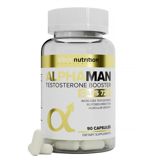 Средство для повышения тестостерона «ALPHAMAN», aTech nutrition, 90 капсул biotech black test 2 банки тестобустер для повышения тестостерона 90 капсул