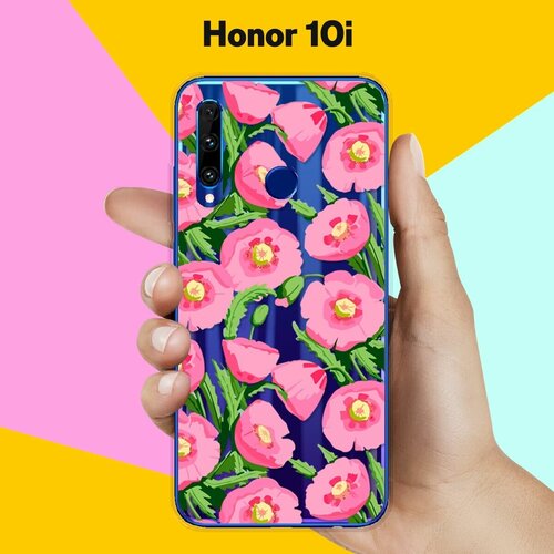 Силиконовый чехол Узор из цветов на Honor 10i силиконовый чехол узор из цветов на honor 10i