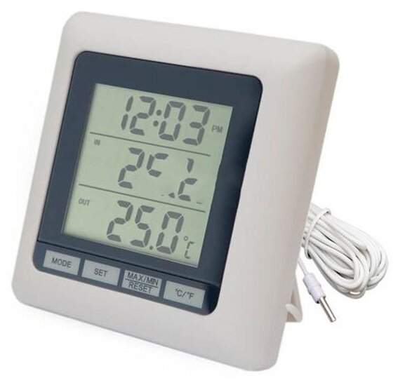 Термометр TM1011T комнатно-уличный с часами