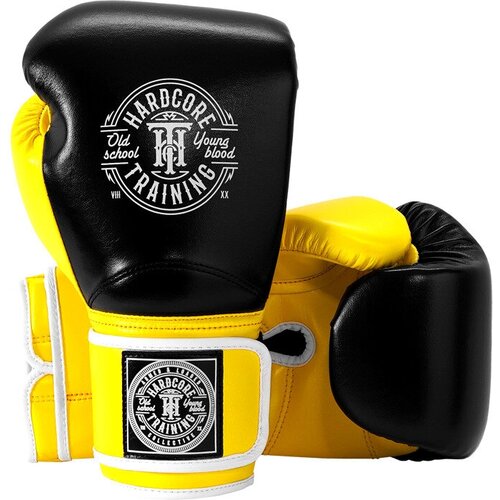 Боксерские перчатки Hardcore Training HardLea Black/Yellow 12oz