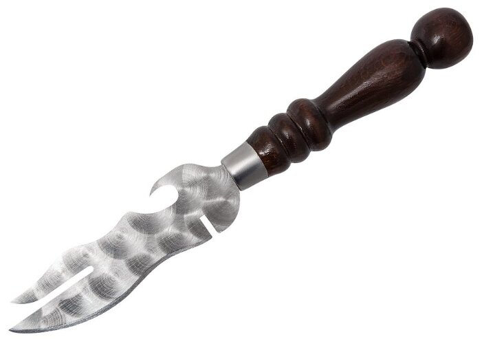 Нож для снятия мяса с шампура с деревянной ручкой и кольцом - фотография № 1