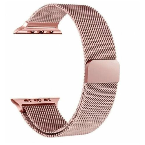 ремешок для apl watch 42 44 45 49mm milanese loop чёрный black Ремешок для Apple Watch 42/44/45/49 мм Milanese Loop (металл) розовое золото