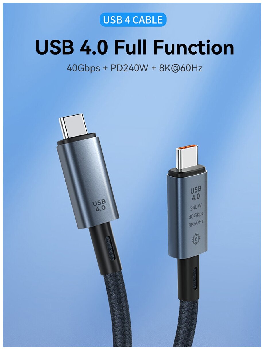 Кабель USB4 TYPE-C 240 Вт USB 40 40 Гбит/с 8K 60 Гц