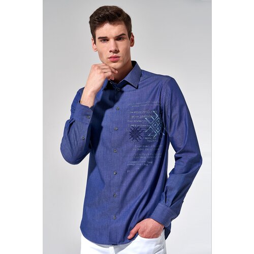 Рубашка ПРАВИКА, размер 58, синий