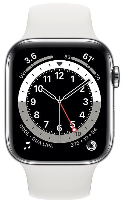 Смарт-часы APPLE Watch Series 6 44мм, темно-серый / черный [m00h3ru/a] - фото №2