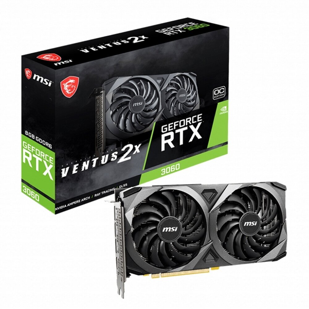 Видеокарта 12 Gb MSI GeForce RTX3060 VISION 2X OC (RTX 3060 VENTUS 2X OC RU)