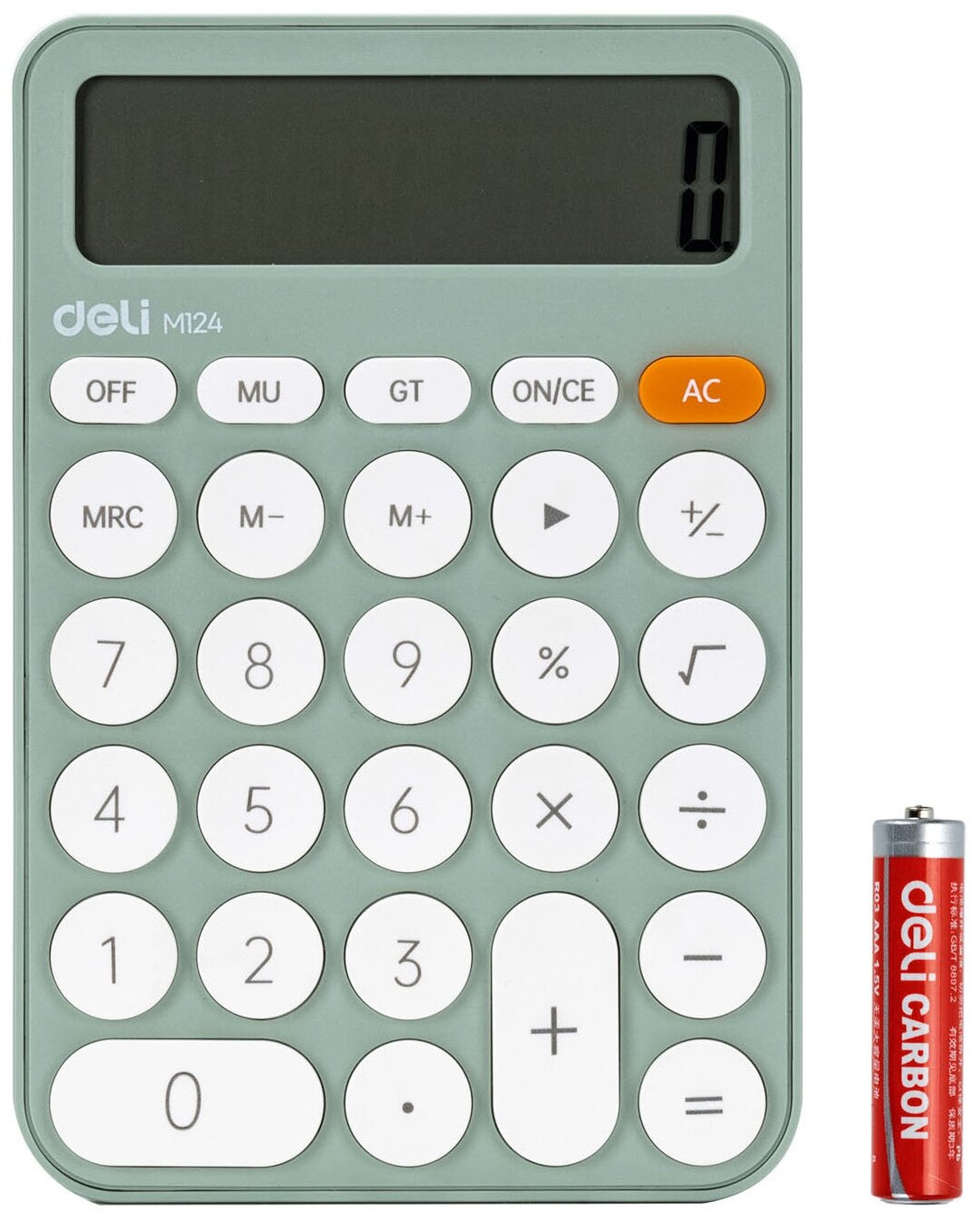 Калькулятор настольный Deli EM124GREEN зеленый 12-разр