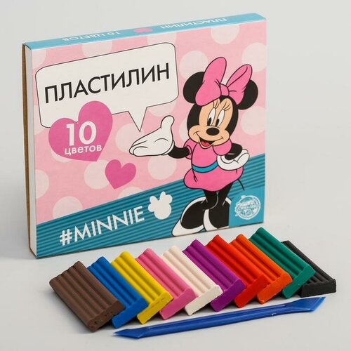 Disney Пластилин 10 цветов 150 г «Минни», Минни Маус сборный стакан disney минни