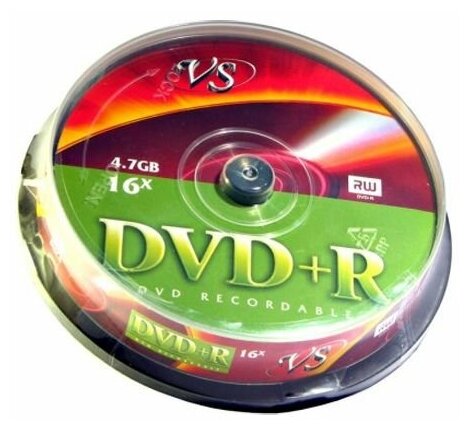 Диск DVD+R VS 4.7 Gb, 16x, Cake Box (10), (10/200)