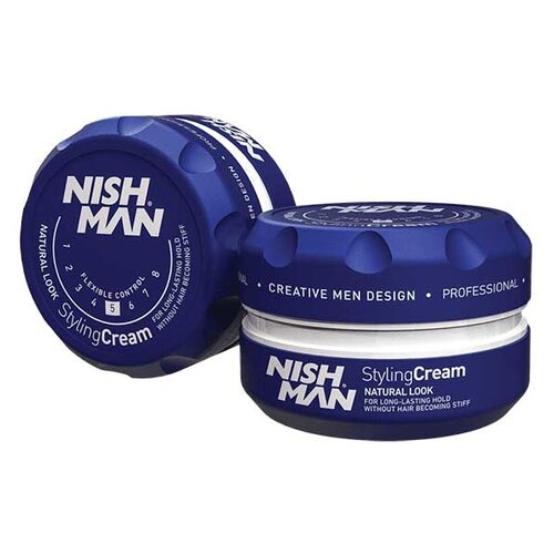 NISHMAN Крем Styling Cream Blue, сильная фиксация, 150 мл паста для волос матовая nishman defining paste m7 средней фиксации без блеска не склеивает гибкая фиксация 100 мл