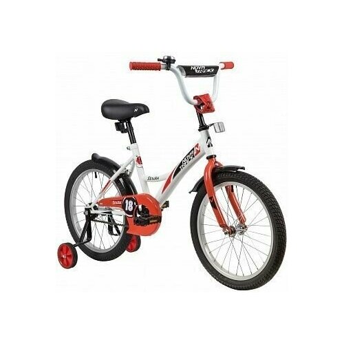 Велосипед NOVATRACK 18 STRIKE белый-красный тормоз нож крылья корот защита А-тип 759000₽