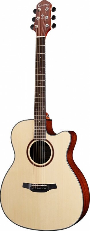 CRAFTER HT-250CE электроакустическая гитара, верхняя дека ель, корпус кр. дерево, цвет натуральный