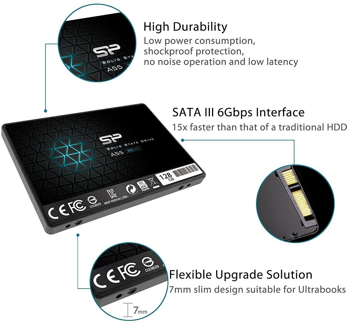 SSD накопитель SILICON POWER Ace A55 128Гб, 2.5", SATA III - фото №4
