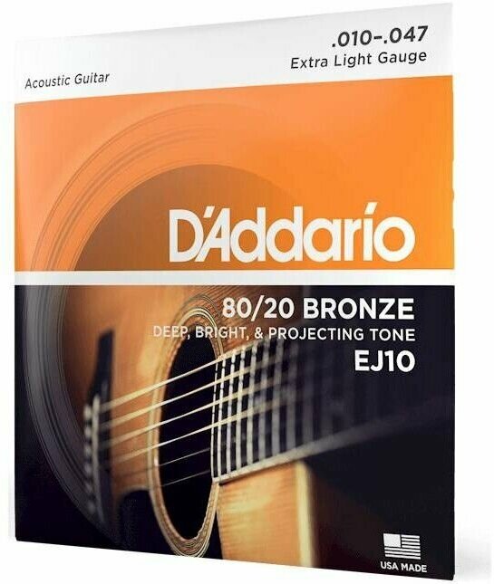 D'Addario EJ10 Extra Light Струны для акустической гитары 10-47