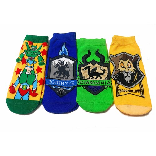 Носки 4 пары, размер 35, синий, зеленый детские носки 4 пары набор детских носков герои 32 36