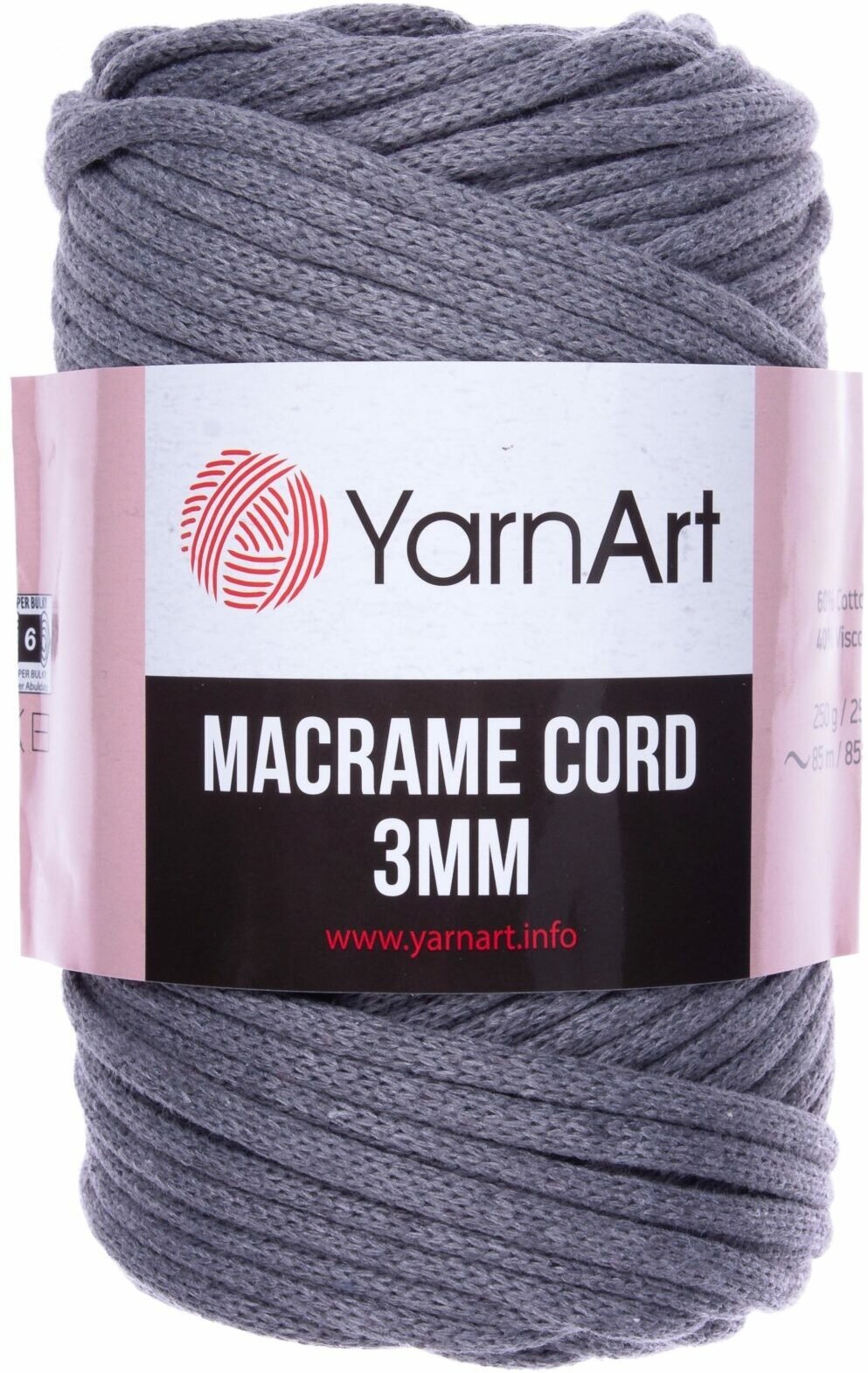 Пряжа YarnArt Macrame cord 3mm 60%хлопок/40%полиэстер/вискоза 85м 250г