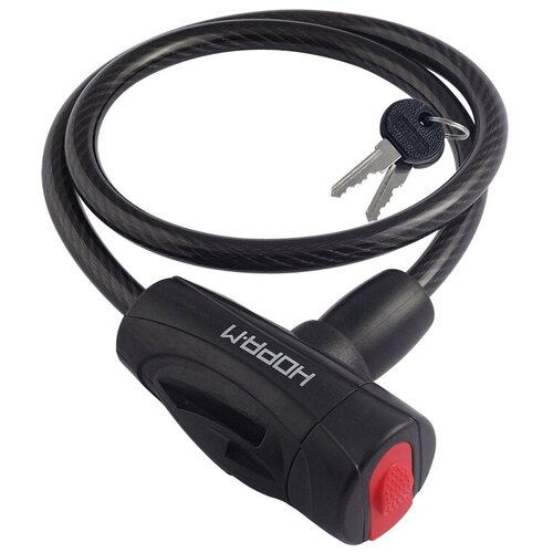 фото Замок велосипедный тросовый, велозамок с ключом нора-м №23, 8х650 мм, черный
