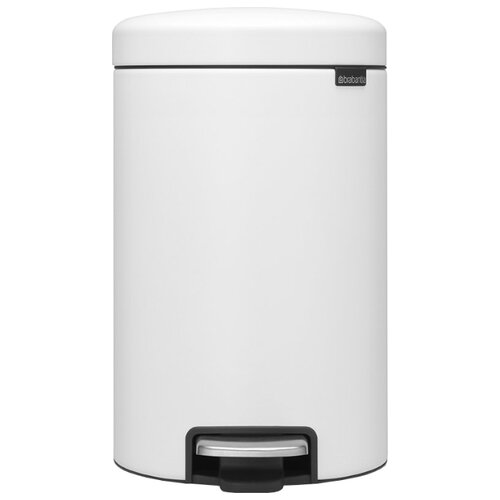 фото Ведро brabantia newicon с пластиковым ведром и металлической педалью, 12 л mineral eternal white