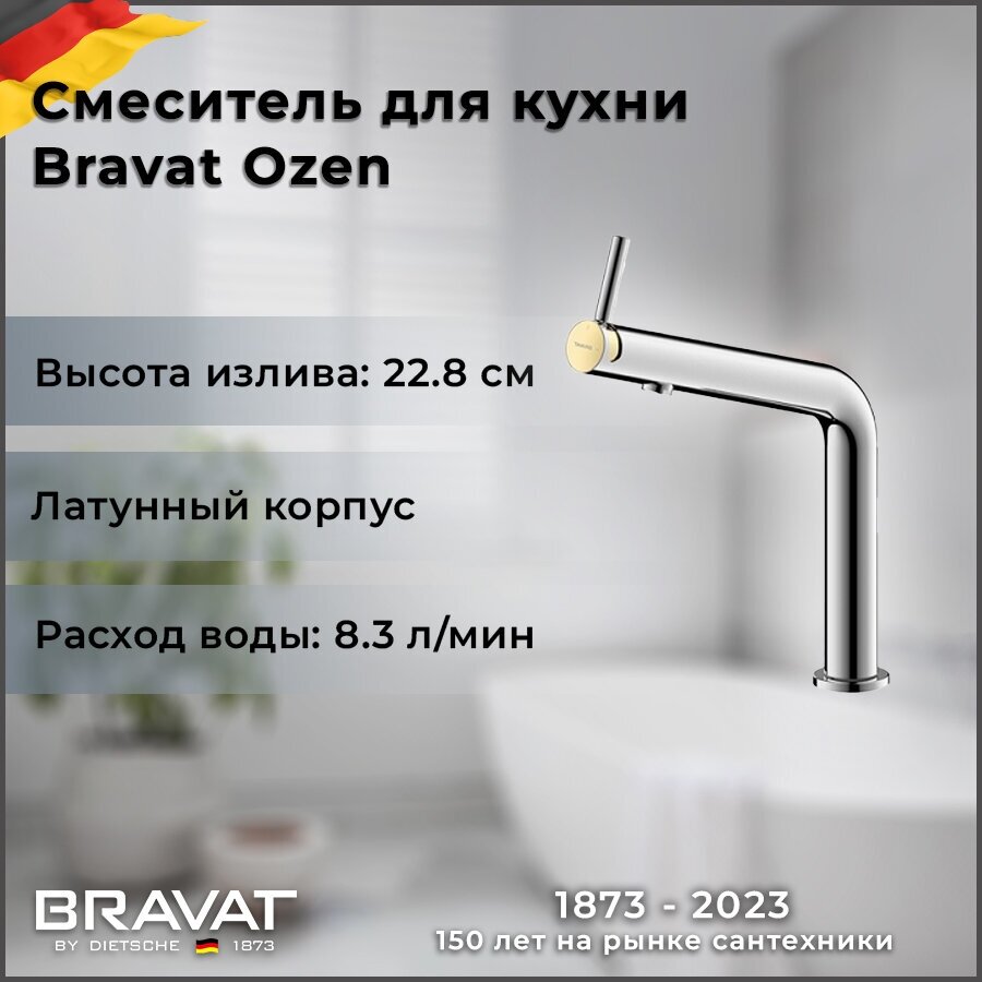Смеситель для кухонной мойки Bravat Ozen F7354388CP