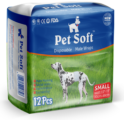 Пояса PET SOFT Male Diaper одноразовые впитывающие для кобелей размер S, 12шт