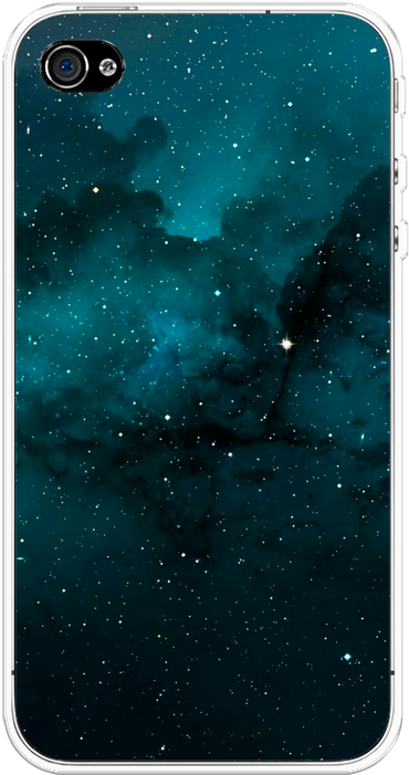 Силиконовый чехол на Apple iPhone 4/4S / Айфон 4/4S Синий космос