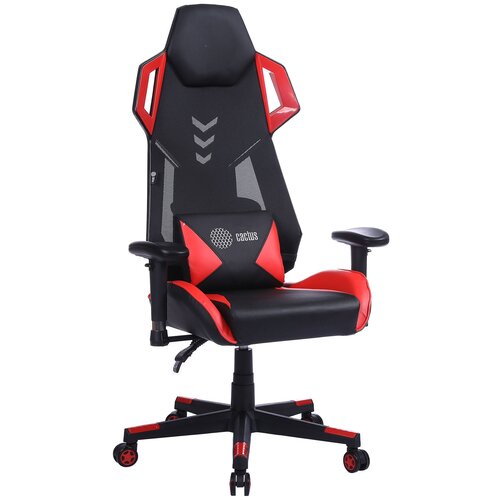 Кресло игровое CACTUS CS-CHR-090BLR, черный/красный/красный
