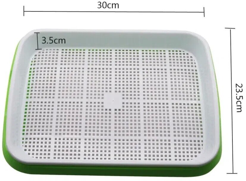 Проращиватель семян / Лоток для проращивания микрозелени Зеленый / Гидропоника 1 штука - фотография № 3